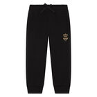 Boys Black Bee & Crown Joggers, 1, hi-res