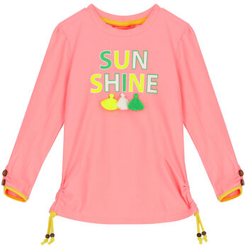 Girls Pink Long Sleeve Rash Vest
