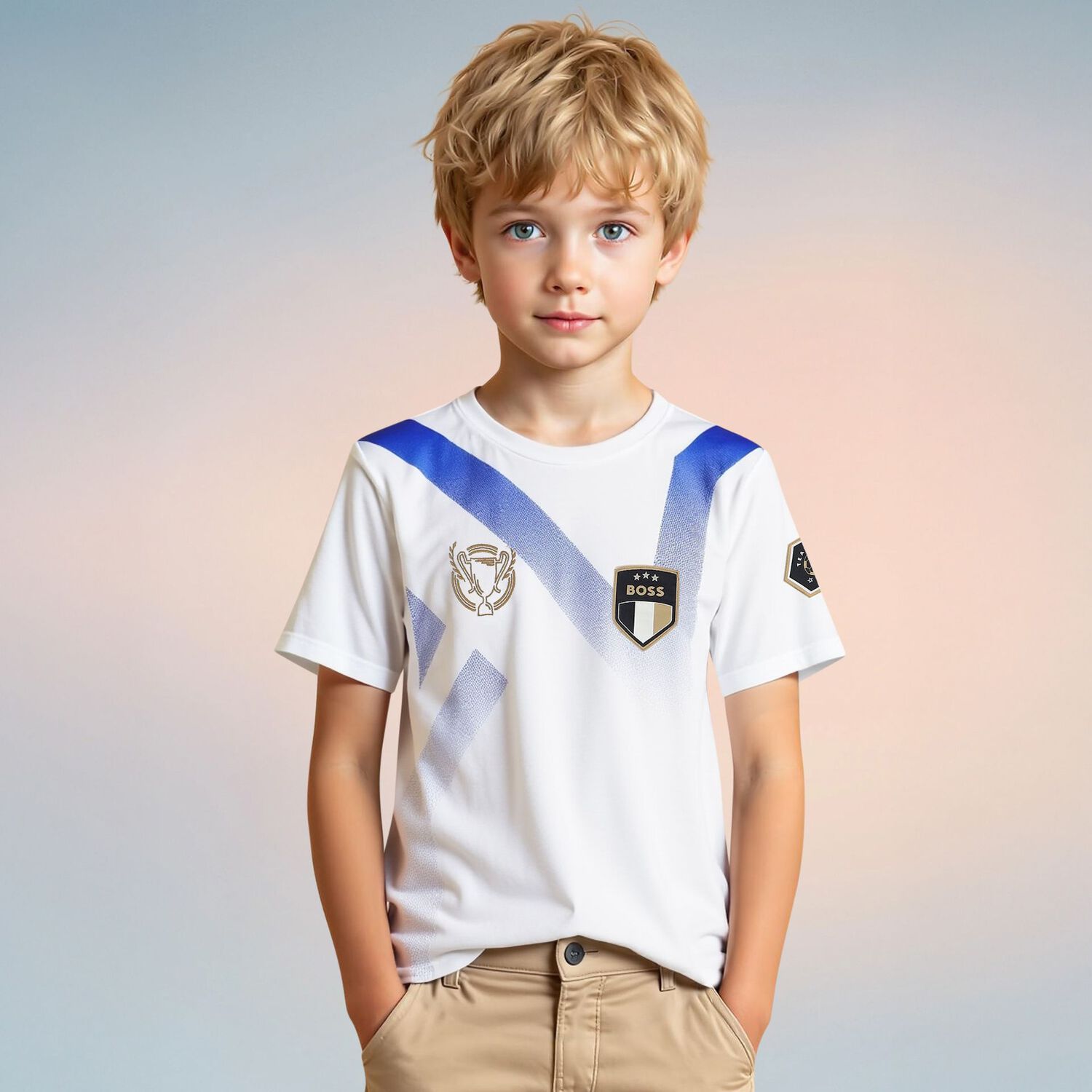 Boys White Logo T-Shirt, 1, hi-res image number null