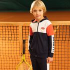 Boys Navy, White & Red Logo Zip Up Top, 1, hi-res