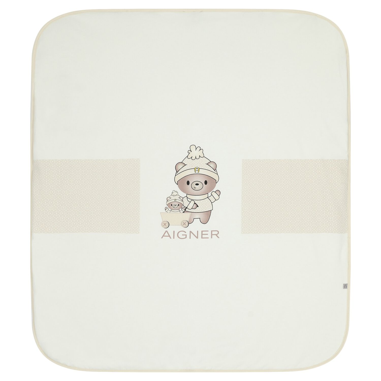 Beige & Ivory Logo Blanket, 1, hi-res