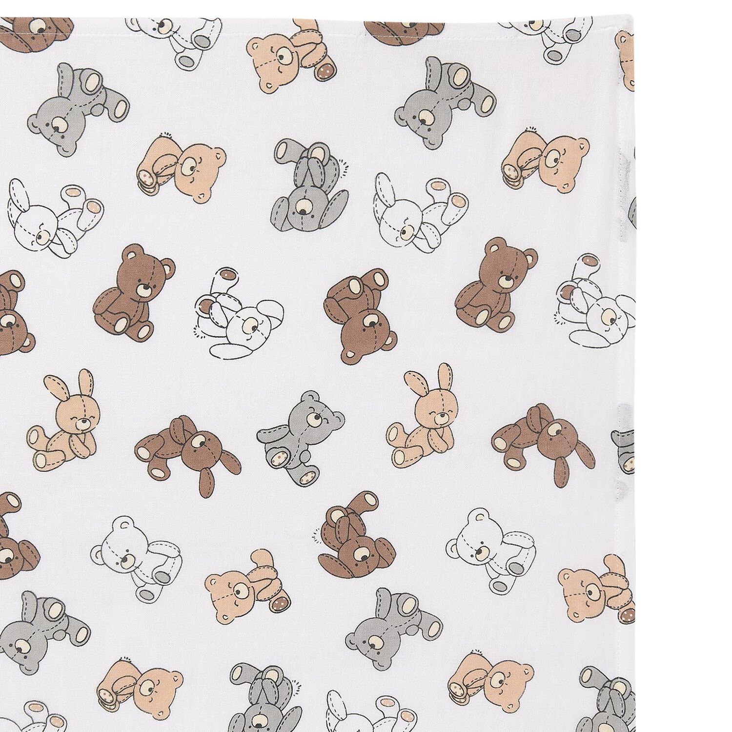 Baby Boys White Teddy Bear Blanket, 2, hi-res