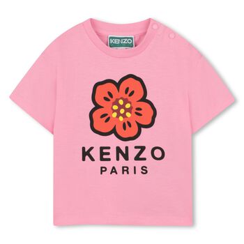Younger Girls Pink Boke Flower T-Shirt