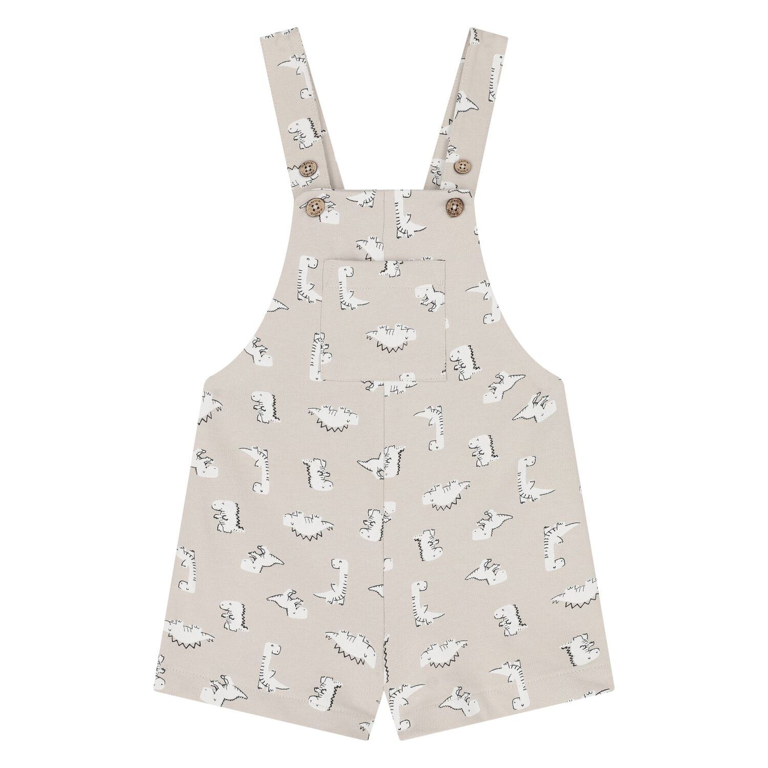 طقم دنغري باللونين الأبيض والبيج للأولاد  , 1, hi-res