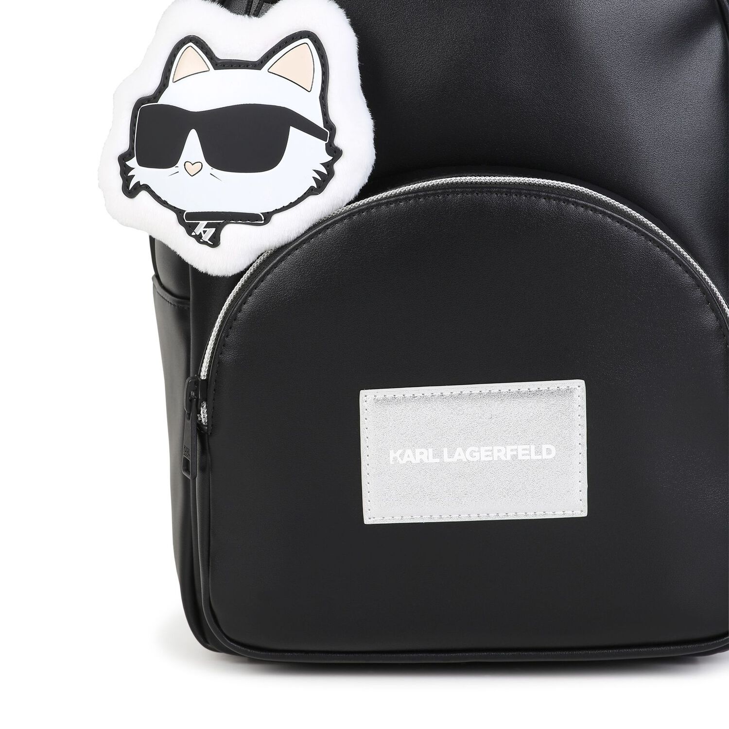 Mini Me Girls Black Choupette Leather Backpack ( 33cm ), 1, hi-res