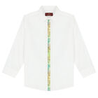 قميص بالشعار باللون الأبيض للأولاد, 1, hi-res