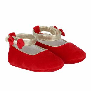 Baby Girls Red Velvet Pre Walker Shoes