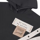 بدلة رياضية سوداء بقلنسوة للبنات, 1, hi-res