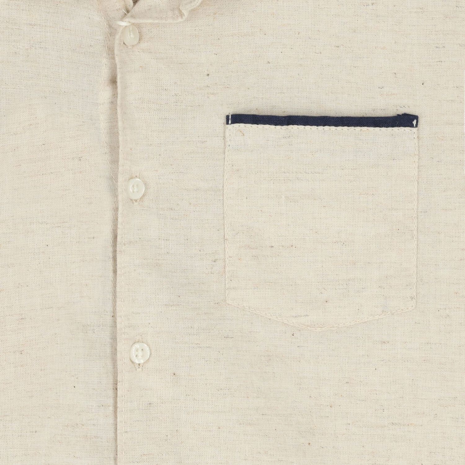 Boys Beige & Navy Blue Striped Shorts Set, 3, hi-res