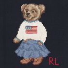 Girls Navy Blue Polo Bear Knitted Swearshirt, 1, hi-res