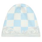 طقم أولاد هدايا أفرول بالشعار باللون الأزرق, 1, hi-res