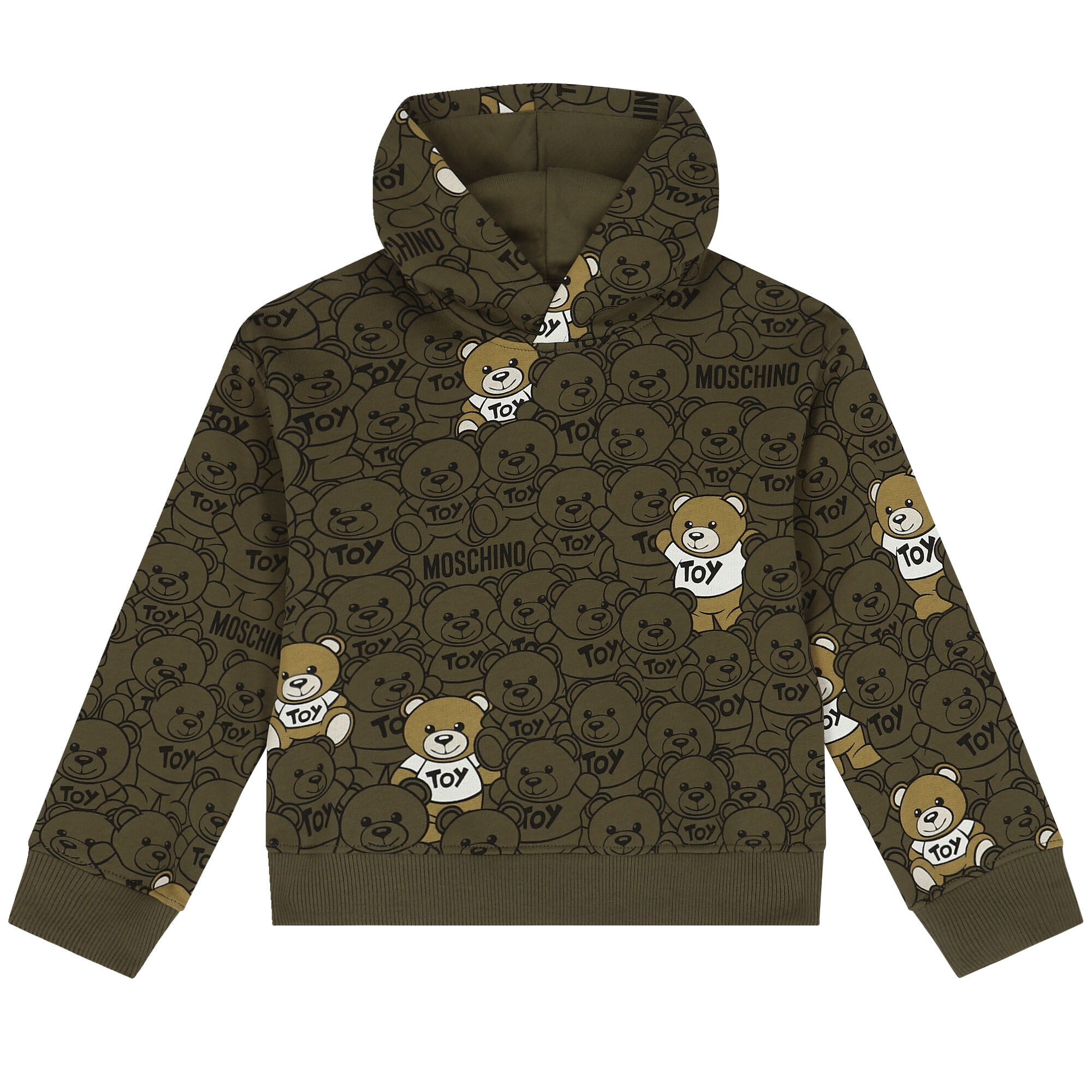 Moschino Green Teddy Bear Logo Hooded Top Junior Couture UAE