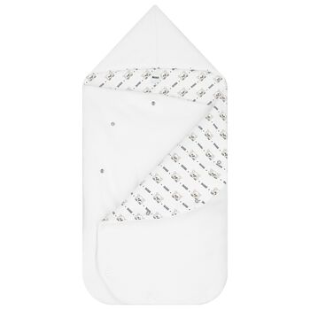 White Cotton Logo Baby Nest