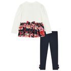 Girls White Logo Envelope Leggings Set, 1, hi-res