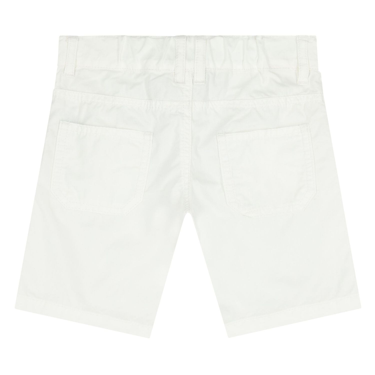 Younger Boys White Logo Shorts, 1, hi-res
