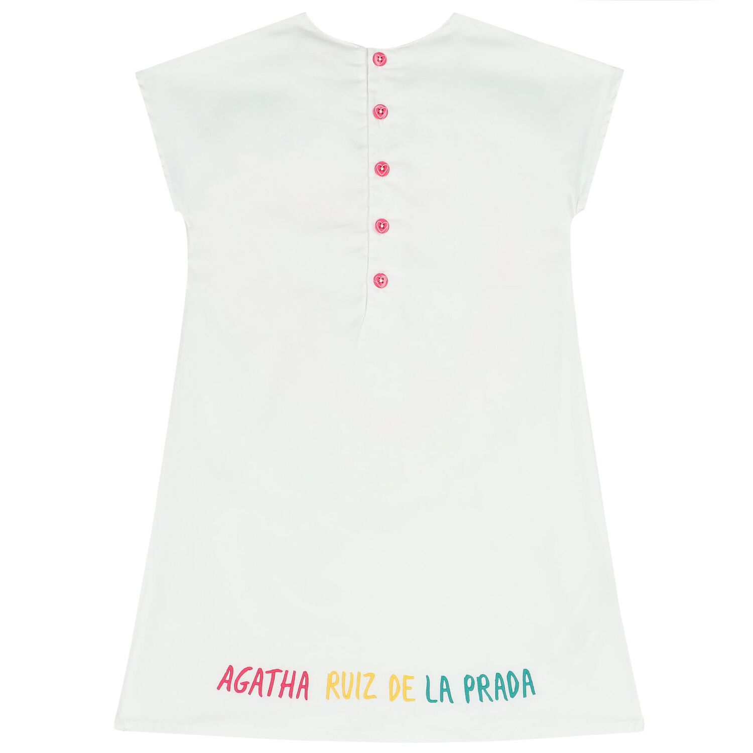 Girls White Heart Dress, 1, hi-res