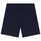 Boys Navy Blue Logo Shorts, 1, hi-res