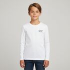 Boys White Logo Long Sleeve Top, 1, hi-res
