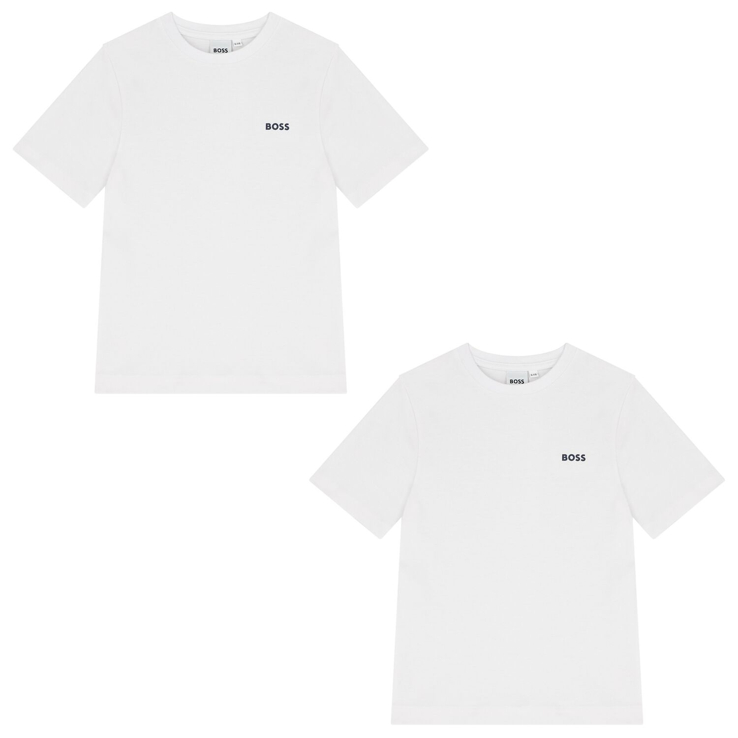 Boys White Logo T-Shirts (2 Pack), 1, hi-res
