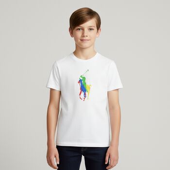 Boys White Polo T-Shirt
