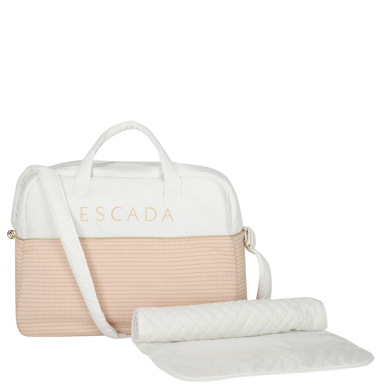 White & Pink Logo Baby Changing Bag ( 42cm ), 2, hi-res