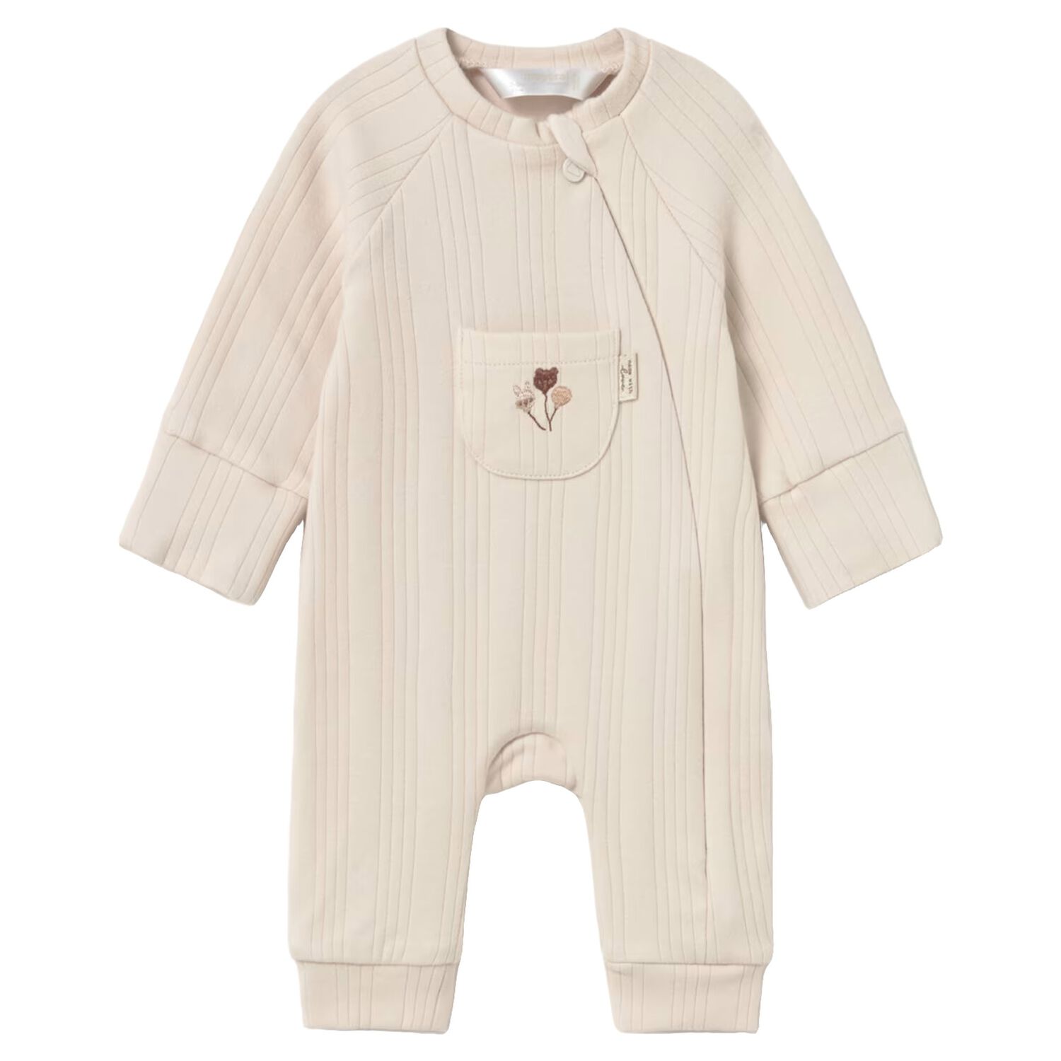 Beige Ribbed Romper, 1, hi-res