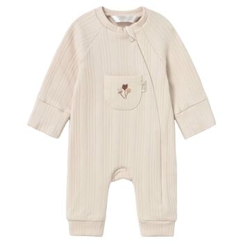 Beige Ribbed Romper
