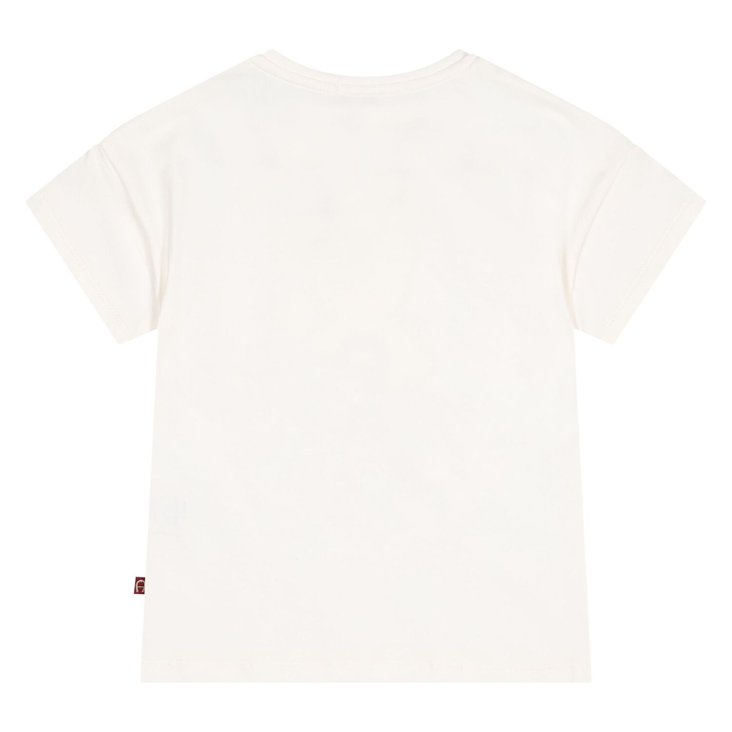 Younger Girls Ivory Faux Fur Teddy Bear Logo T-Shirt, 1, hi-res