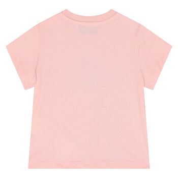 Younger Girls Pink Teddy Bear Logo T-Shirt