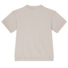 طقم شورت للأولاد بالشعار باللون البيج, 1, hi-res