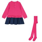 Girls Pink & Blue Heart Dress Set, 1, hi-res