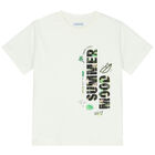 طقم شورت بطبعة جرافيك باللون العاجى والاسود للاولاد, 1, hi-res