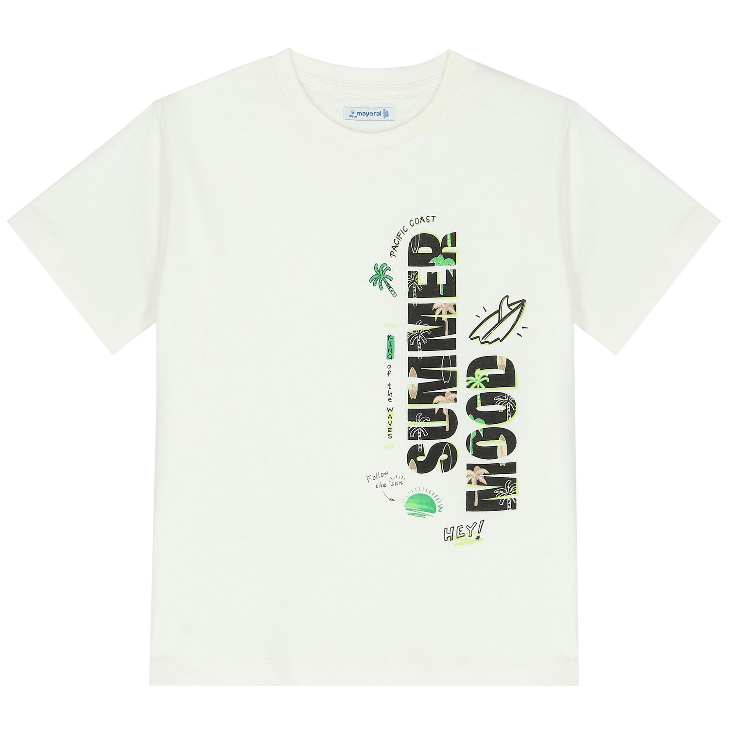 طقم شورت بطبعة جرافيك باللون العاجى والاسود للاولاد, 1, hi-res