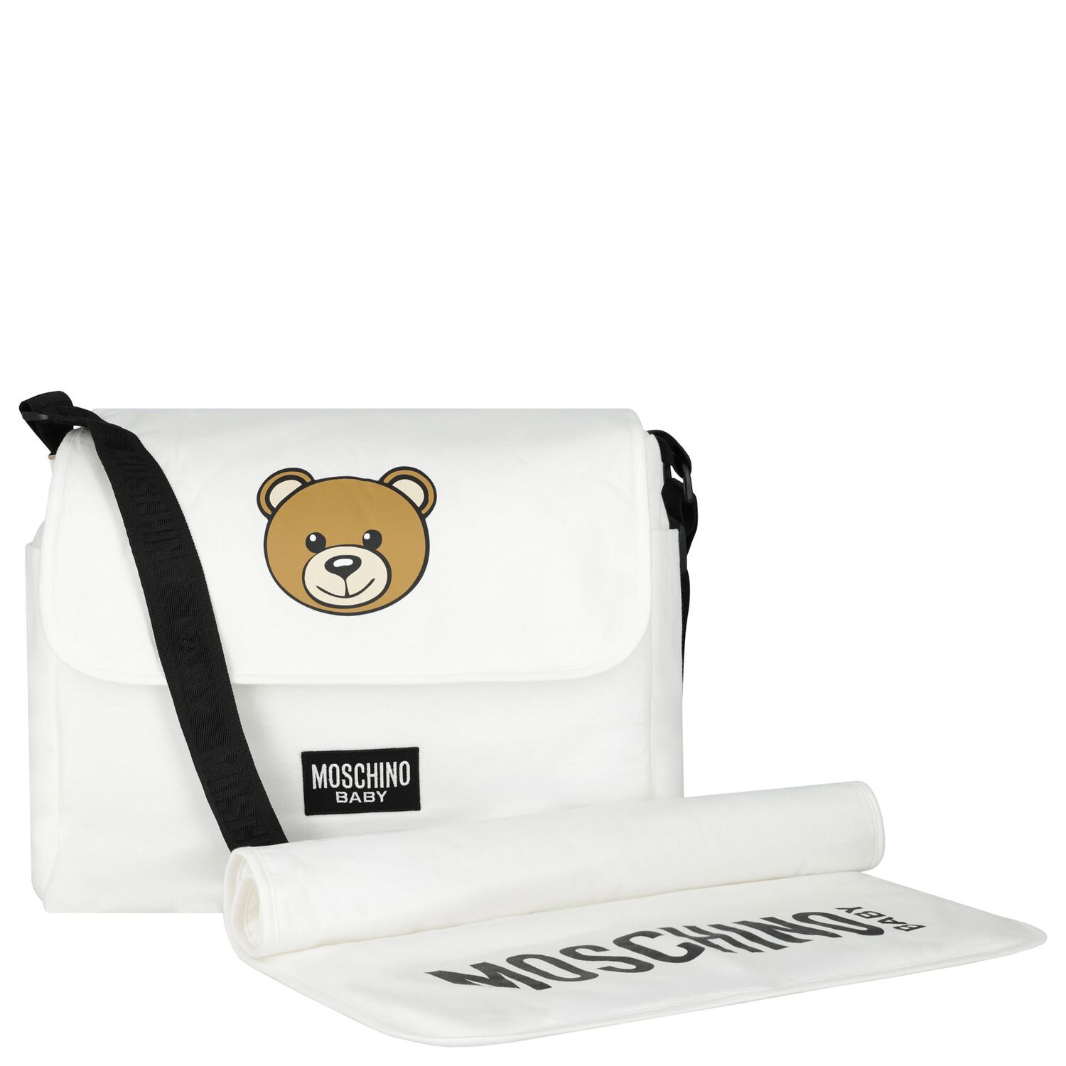 Ivory Teddy Bear Logo Baby Changing Bag, 1, hi-res