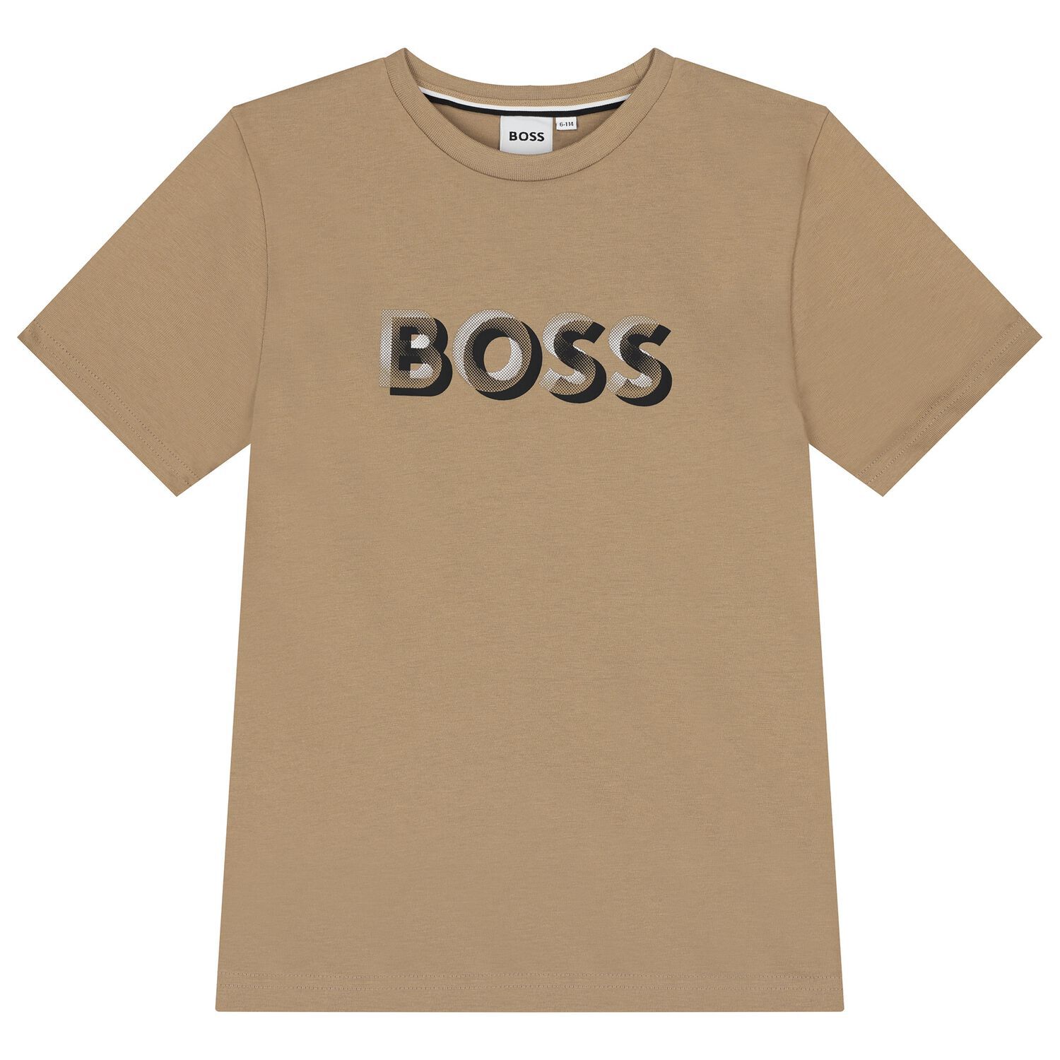 Boys Beige Logo T-Shirt, 2, hi-res