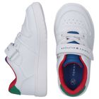 Boys White Logo Trainers, 1, hi-res