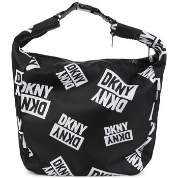 Girls Black Logo Shoulder Bag