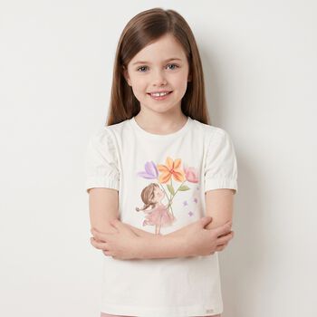 Younger Girls Ivory T-Shirt