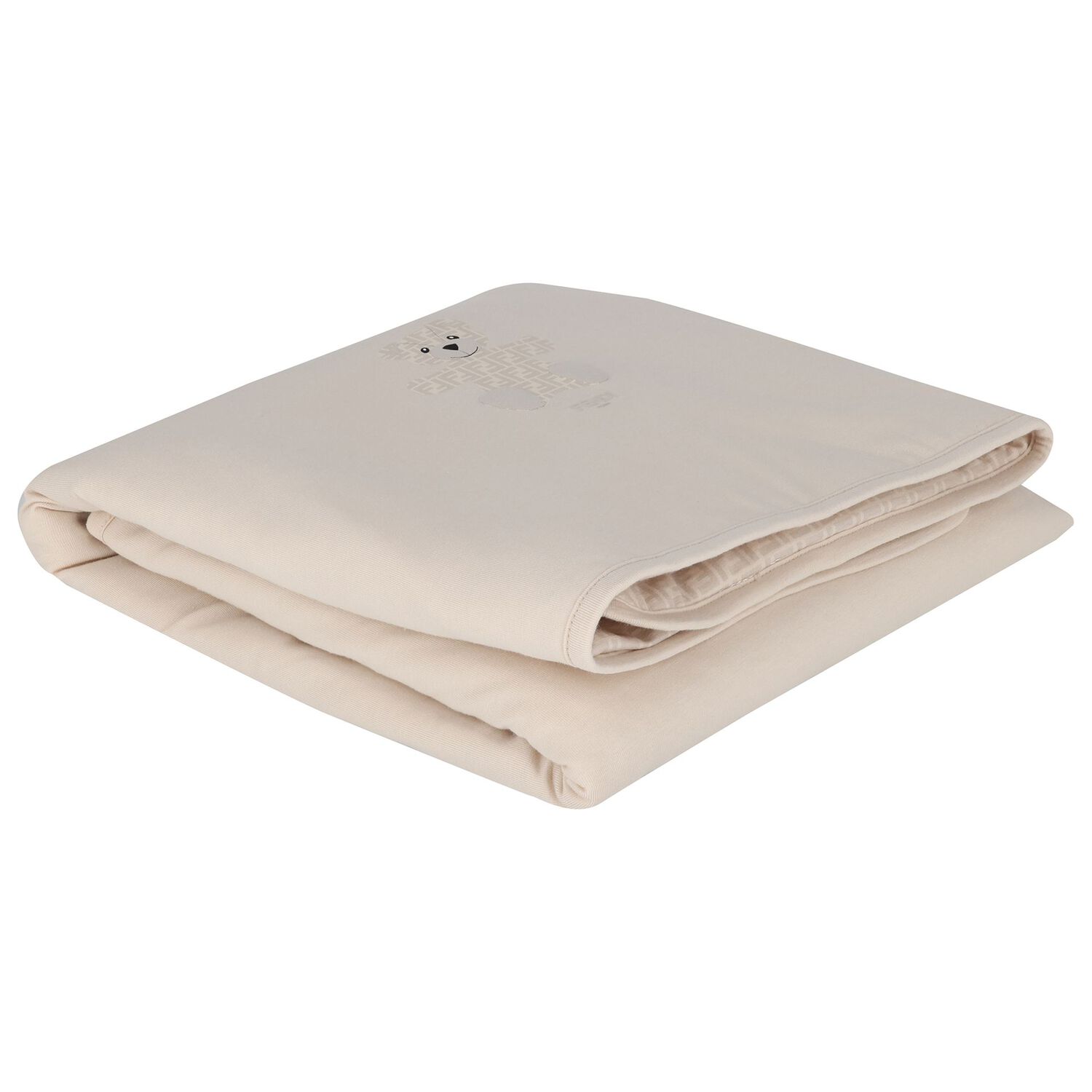 Beige Teddy Bear Logo Baby Blanket, 1, hi-res