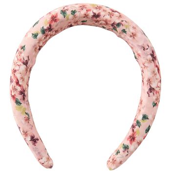 Girls Pink Floral Padded Headband