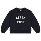 Girls Navy Blue Logo Sweatshirt, 1, hi-res