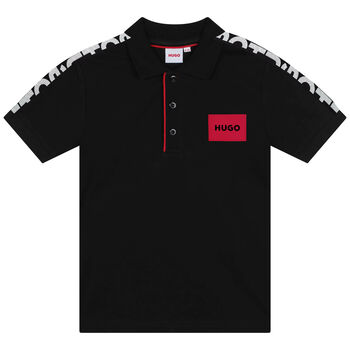 Boys Black Logo Polo Shirt