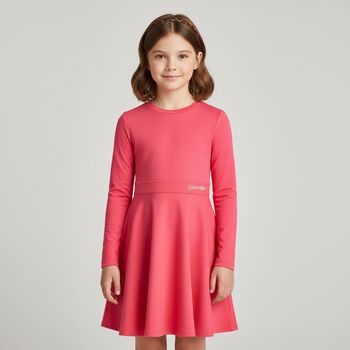 Girls Pink Logo Dress