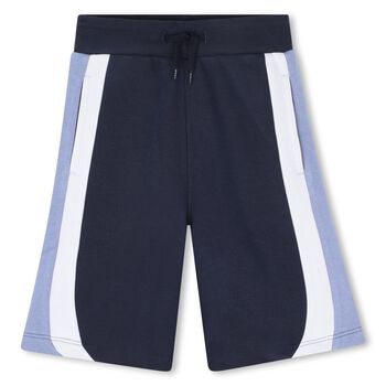 Boys Navy Blue Striped Shorts