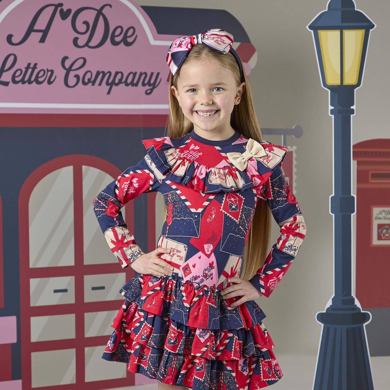 ربطة رأس للبنات بالشعار باللون الكحلي, 1, hi-res