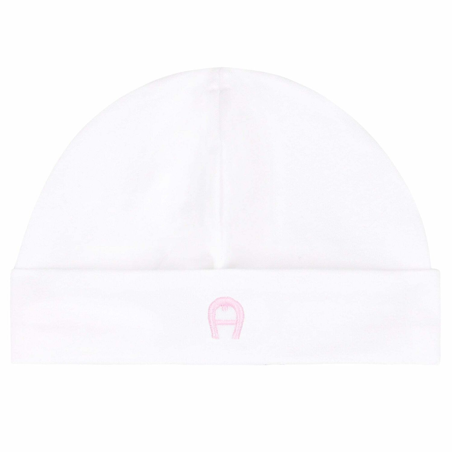 Baby Girls White & Pink Logo Hat, 2, hi-res image number null