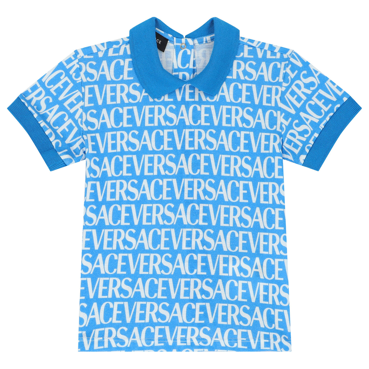 طقم شورت أولاد بالشعار باللون الازرق, 1, hi-res