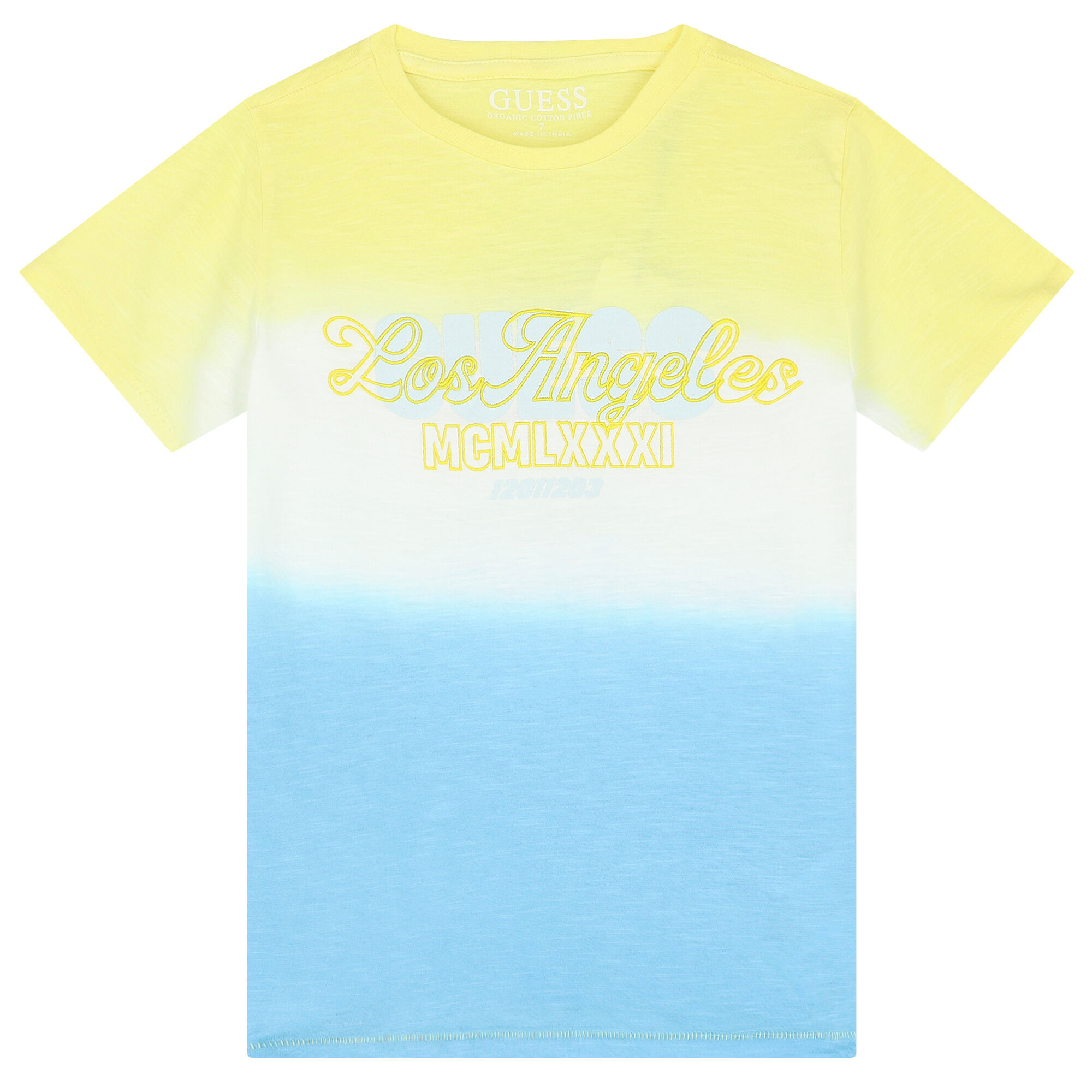 Yellow and blue guess shirt hot sale