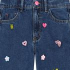 Girls Blue Wide Leg Charm Jeans, 1, hi-res