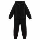 Boys Black Logo Tracksuit, 1, hi-res